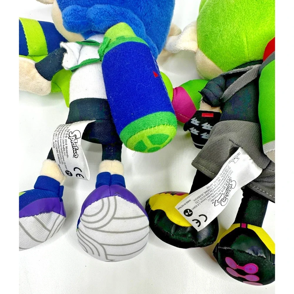 Splatoon Plush Inkling Blue Neon Green Set of 2 stuffed Animal 10